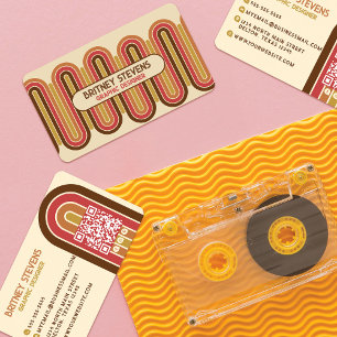 Retro 70's Groovy Rainbow Arch Stripes Design Business Card