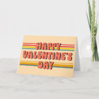 Retro 70s Groovy Stripes Happy Valentine's Day