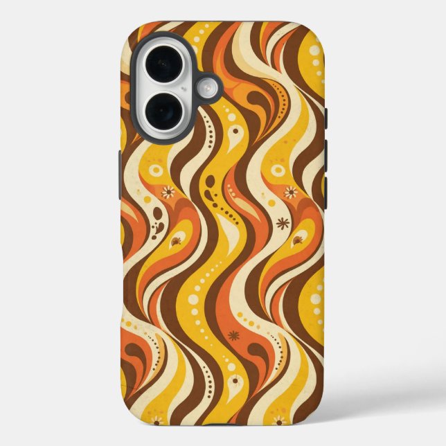 Retro 70s Groovy Wavy Lines Case (Back)