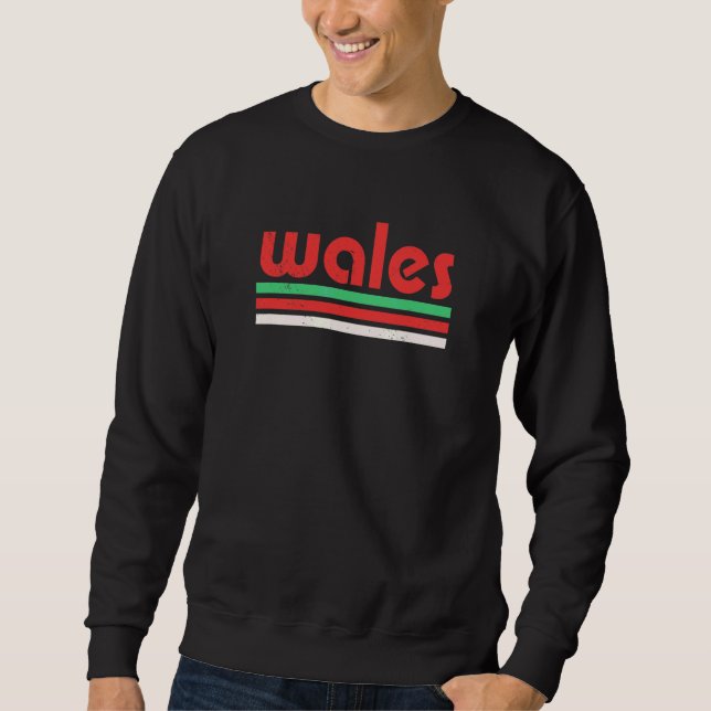 Retro 70s Grunge Style Wales Welsh Pride Sweatshirt (Front)