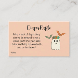 Retro 70's Halloween Baby Shower Diaper Raffle Enclosure Card