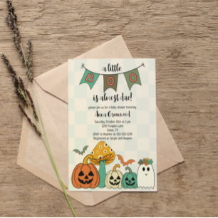 Retro 70's Halloween Baby Shower Little Boo Invitation