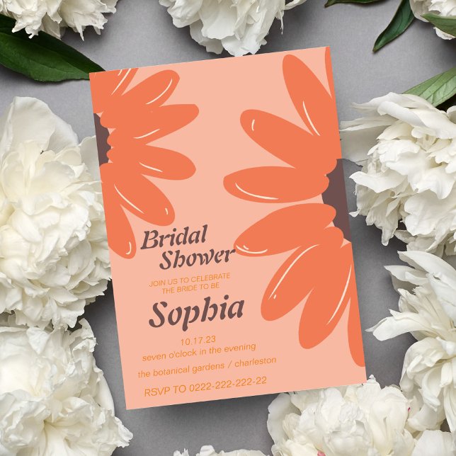 retro  70S hippie  BRIDAL SHOWER  Invitation (Creator Uploaded)