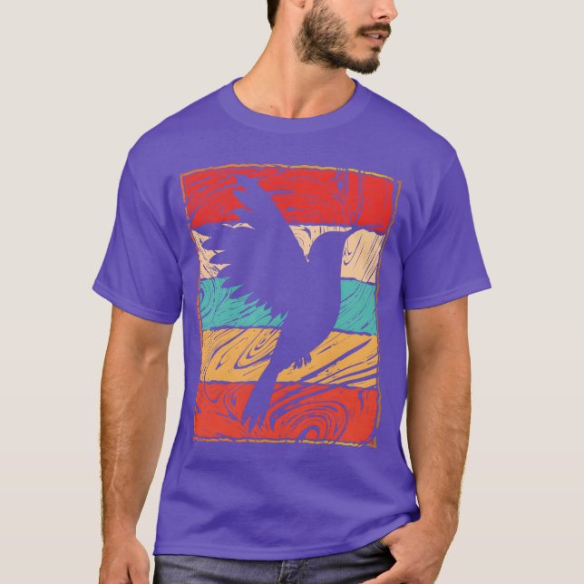 Retro 70s Hummingbird Vintage Silhouetteee gift T-Shirt (Front)