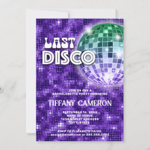 Retro 70s Last Disco Bachelorette Invitation