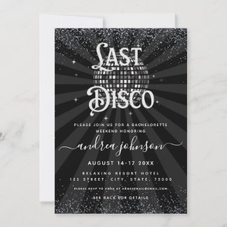 Retro 70s Last Disco Bachelorette Party Weekend  Invitation