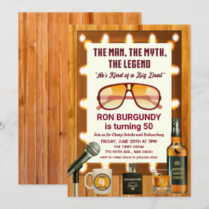Retro 70s Male Birthday Bachelor Party Invitation