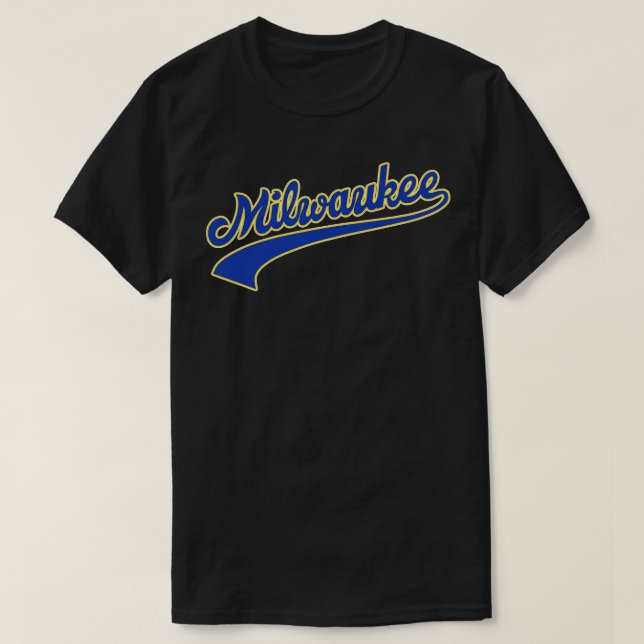 Retro 70s Milwaukee Jersey Script T-Shirt (Design Front)
