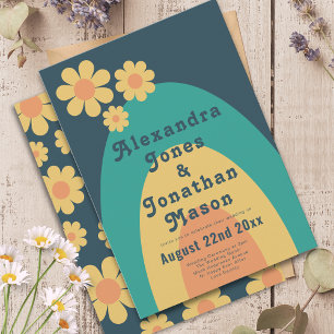 Retro 70s Modern Wedding Invitation