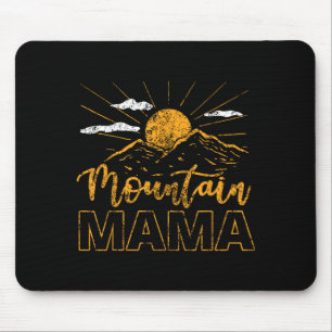 Retro 70s Mountain Mama Camping Hiking Travel Mum Mouse Mat