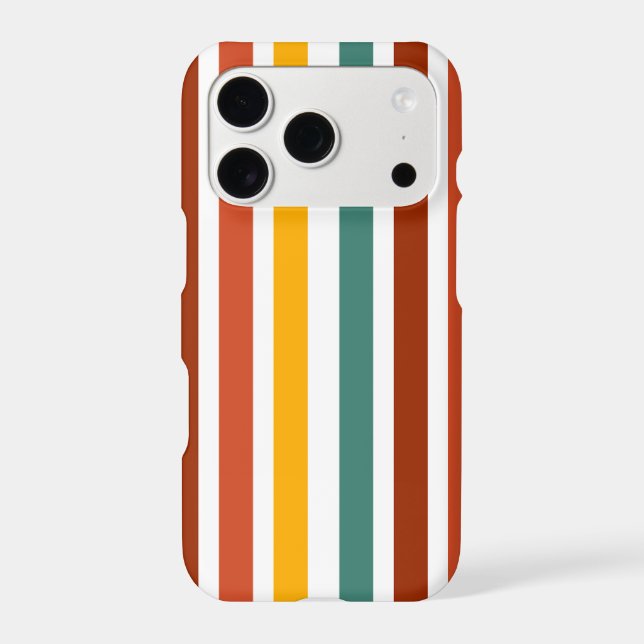 Retro 70s Multi-Colour Vertical Stripes Earthy Mid (Back)