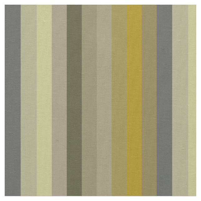 Retro 70s Mustard & Olive Stripes Fabric (Close Up)