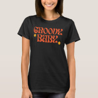 Retro 70s Mustard Orange Hippie Groovy Baby