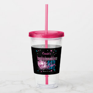 Retro 70's Neon Look Disco Ball Bachelorette Party Acrylic Tumbler
