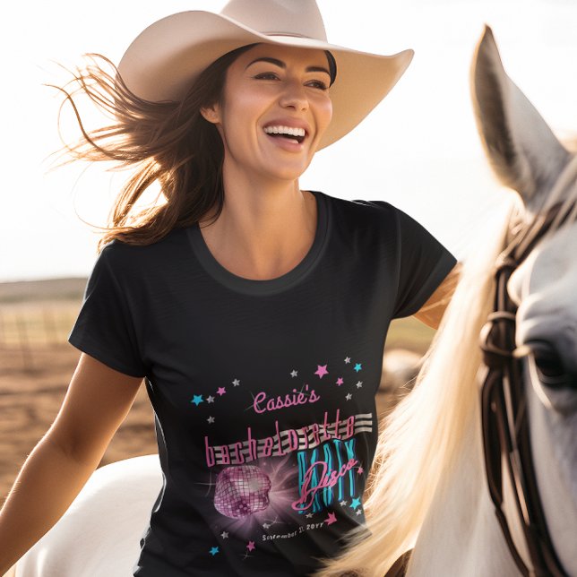 Retro 70's Neon Look Disco Ball Bachelorette Party T-Shirt (Retro 70's Neon Look Disco Ball Bachelorette Party T-shirt)