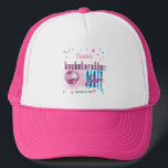 Retro 70's Neon Look Disco Ball Bachelorette Party Trucker Hat<br><div class="desc">Take a trip back to the 70's and party on the wild side with this retro disco ball "Bachelorette Disco Party" design in pink, electric blue and including pink and silver tone text with pink, blue and silver tone (not foil) stars -- all on a black background. Note that bachelorette's...</div>