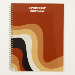 Retro 70s Orange Groovy Hippie Personalised 2023 Planner