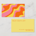 Retro 70s Orange Yellow Pink Colourful Abstract  Business Card<br><div class="desc">Retro 70s Orange Yellow Pink  Colourful Abstract Trendy Design Business Card</div>