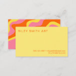 Retro 70s Orange Yellow Pink Colourful Abstract  Business Card<br><div class="desc">Retro 70s Orange Yellow Pink  Colourful Abstract Trendy Design Business Card</div>