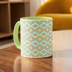 Retro 70s Pastel Geometric Wallpaper Mug