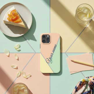 Retro 70S Pastel Pink Teal Colour Block Pattern iPhone 16 Pro Max Case