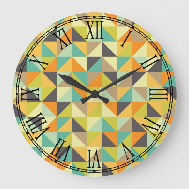 Retro 70s Pattern Large Clock (Front)