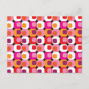 Retro 70s Pattern Postcard