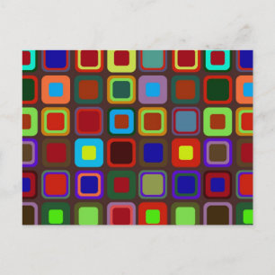 Retro 70s Pattern Postcard