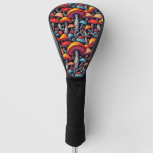 Retro 70s Psychedelic Mushroom Golf Head Cover