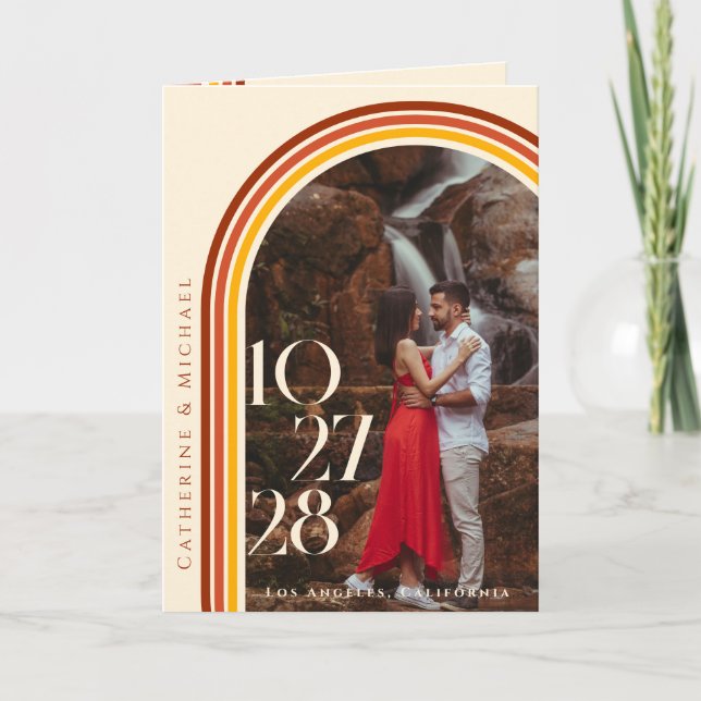 Retro 70s Rainbow Groovy Arch Photo Programme (Front)