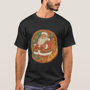 Retro 70s Santa Warm Tones T-Shirt