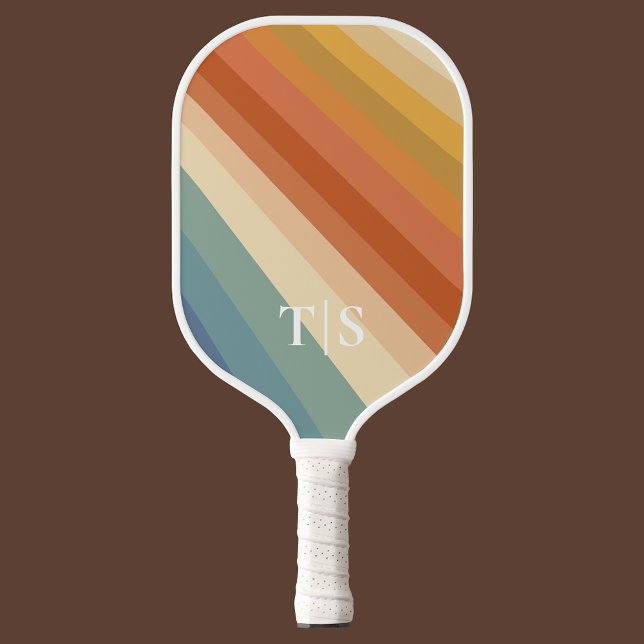 Retro 70s Stripe Monogram Pickleball Paddle (Retro 70s Stripe Monogram Pickleball Paddle
)