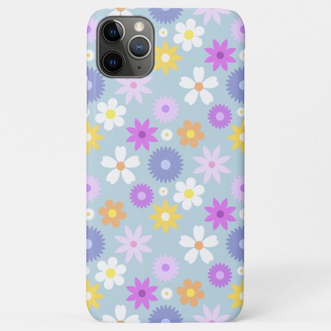 Retro 70s Style Flower Pattern Pastel Colours Case-Mate iPhone Case (Back)
