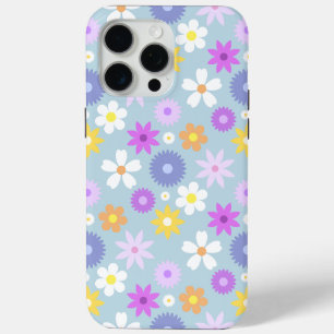 Retro 70s Style Flower Pattern Pastel Colours iPhone 15 Pro Max Case