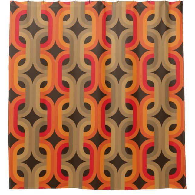 Retro 70s style Shower curtain (Front)