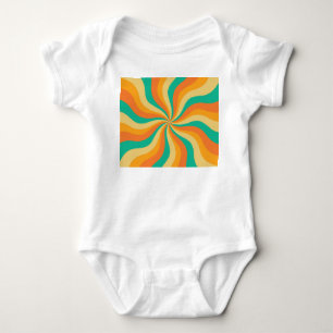 Retro 70s Sunburst Colourful Background Baby Bodysuit