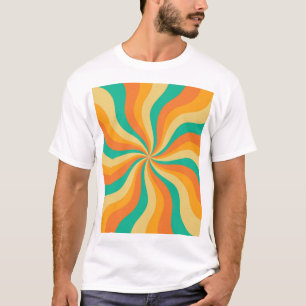 Retro 70s Sunburst Colourful Background T-Shirt