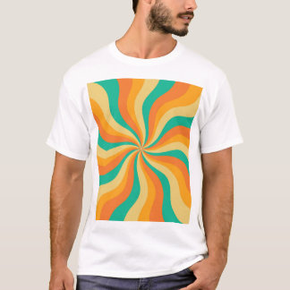 Retro 70s Sunburst Colourful Background T-Shirt