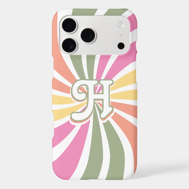 Retro 70s Sunburst Personalized Letter (Back)