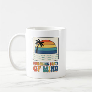 Retro 70s "Sunshine State of Mind" Palm Tree  Coffee Mug
