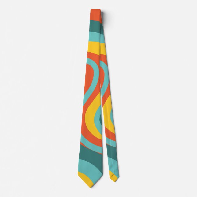 Retro 70s swirls background tie (Front)