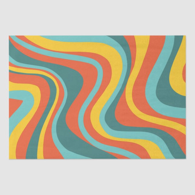 Retro 70s swirls background tissue paper (Front)
