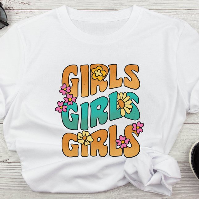 Retro 70's Typography "Girls" Basic T-shirt (Creator Uploaded)