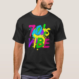 Retro 70's Vibe Vintage Seventies Glow Party 70s F T-Shirt