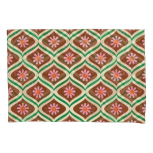 Retro 70s: Vintage Floral Pattern Pillowcase