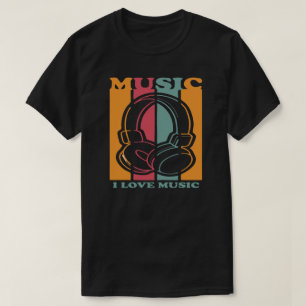 Retro 70s Vintage Music Lover Headphones Graphic T T-Shirt