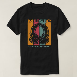 Retro 70s Vintage Music Lover Headphones Graphic T T-Shirt