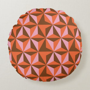 Retro 70's: Vintage Pattern Background Round Cushion