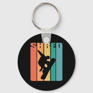 Retro 70s Vintage Snowboard Shirt Snowboarding Air Key Ring