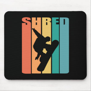 Retro 70s Vintage Snowboard Shirt Snowboarding Air Mouse Mat